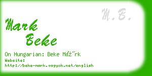 mark beke business card